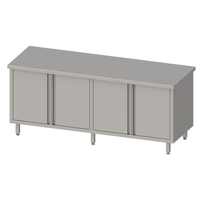 Stalgast Arbeitsschrank mit Flügeltüren 2000x600x850 mm, ohne Aufkantung, verschweißt