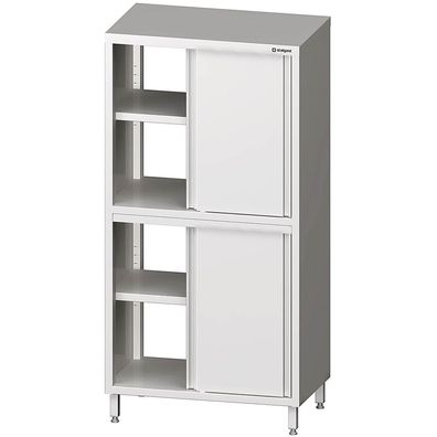 Durchreiche-Hochschrank mit Schiebetüren, 900x600x2000 mm, mit zwei Schrankräumen,