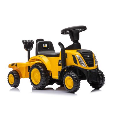 Rutschauto Traktor New Holland CAT gelb mit Anhänger, Kinderauto ab 1 Jahr