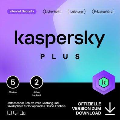 Kaspersky PLUS Internet Security 2 Jahre für 5 PC Vollversion