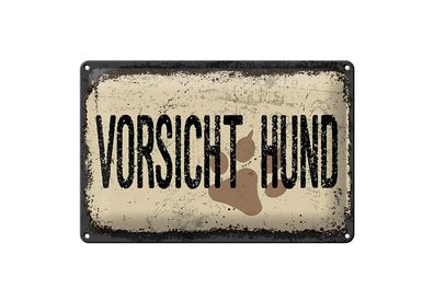 Blechschild Hinweis 12x18 cm Vorsicht Hund Schild