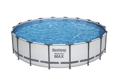 Steel Pro MAX Bestway Frame Pool Komplett-Set mit Filterpumpe Ø 549 x 122 cm, lichtgr