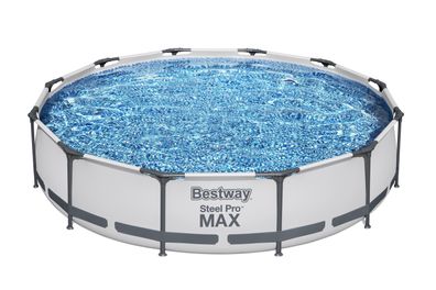 Steel Pro MAX™ Frame Pool Set mit Filterpumpe Ø 366 x 76 cm, lichtgrau, rund