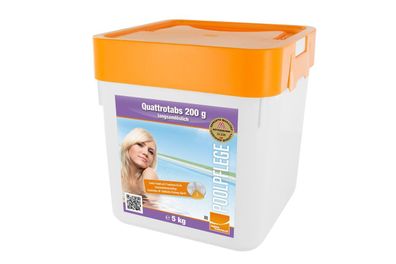 Steinbach Quattrotabs 5Kg, 4 in 1 Poolpflege mit Flockungsmittel, Algizid, Chlor und