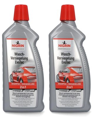 2x Nigrin EvoTec 2in1 WaschVersiegelung AutoShampoo + LackVersiegelung Pflege