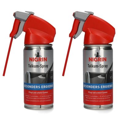 2x Nigrin TalkumSpray Schmiermittel GummiPflege TürDichtungen Manschetten etc