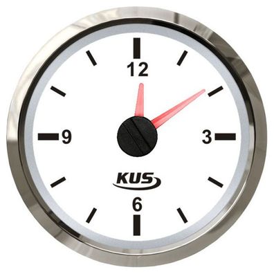 KUS Uhr analoge Anzeige 12Stunden Anzeige Edelstahl, Boot - weiss