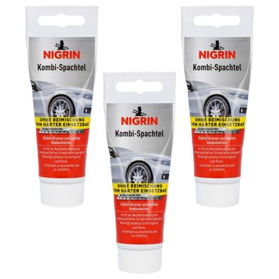 3x Set Nigrin KombiSpachtel 300g Glättspachtel ReparaturSpachtel Spachtelmasse