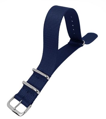 Outdoorband XL Uhrenarmband Nylon | Minott Durchzugsband blau