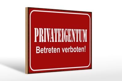 Holzschild Spruch 12x18 cm Privateigentum Schild