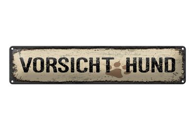 Blechschild Hinweis 46x10 cm Vorsicht Hund Schild