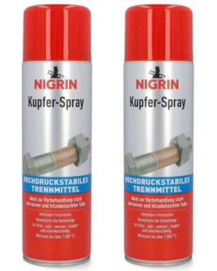 2x Nigrin KupferSpray Dose Trennrmittel Schmiermittel KupferFett Hitzefest