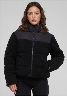 Urban Classics Damen Ladies Short Sherpa Mix Puffer Jacket TB6147