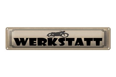 Blechschild Hinweis 46x10 cm Motorrad Mofa Werkstatt Schild