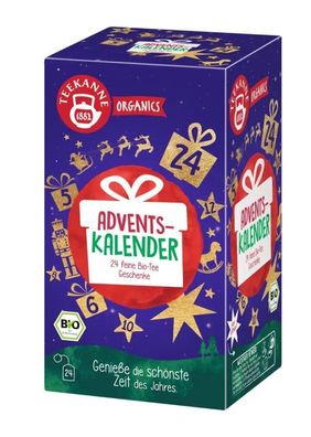 Teekanne Organics Tee Adventskalender 2024, 24 feine Bio Geschenke, unisex adven