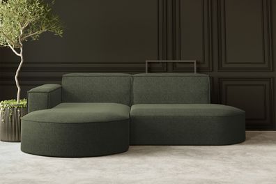 Ecksofa, Sofa L form, Couch L form MODENA L STUDIO stoff Neve Olive