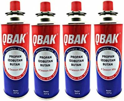 4 RESCH QBAK Campingkocher Gaskartuschen Ersatz Butangas 227g Gasflasche Butan