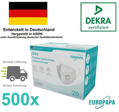 500 x FFP2 Atemschutzmaske DEKRA CE 2163 Maske FFP 2 Mundschutz Viren CE2163 NEU