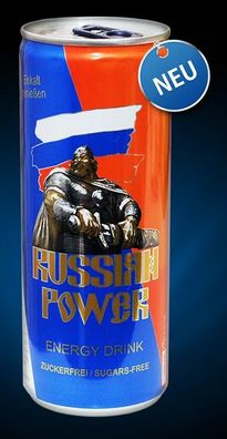 24 x Russian POWER ENERGY DRINK mit 6€ Pfand Ohne Zucker Zero Sugar Zuckerfrei