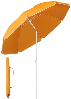 RESCH Sonnenschirm Strand Orange 200 Cm UV50+ Gartenschirm, Strandschirm, Garten