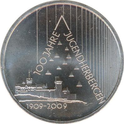 BRD 10 Euro 2009 G 100 Jahre Jugendherberge Silber*