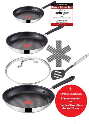 Tefal E85718 Jamie Oliver Pfannenset 6-tlg 20 26, 28cm Pfanne Pfannen Set Deckel