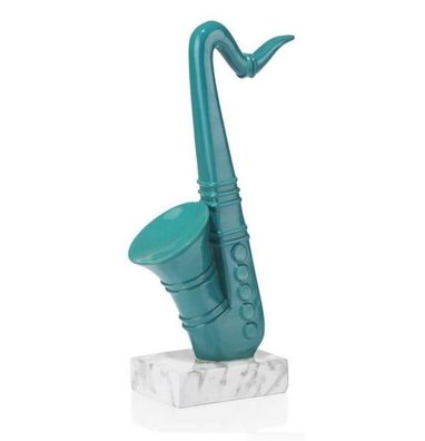 COCOMaison Skulptur Saxophon - Skulpturen Kunst Figur Deko Handbemalt 39 Cm