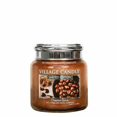 Village Candle Chestnut Spice Duftkerze Glas 389g Duft Kerzen Kastanie Kerze