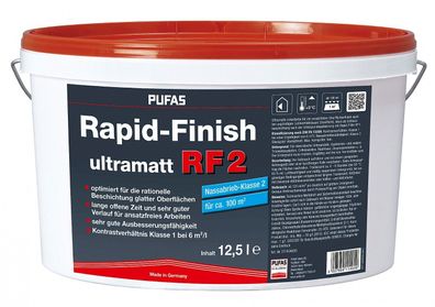 Pufas Rapid-Finish ultramatt RF 2 - 12,5 Liter weiß