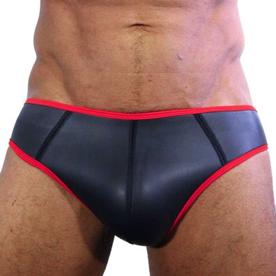 Rude Rider Neoprene Brief Open Back Bottoms Black/Red