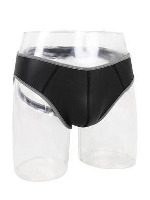 Rude Rider Neoprene Brief Open Back Bottoms Black/Grey