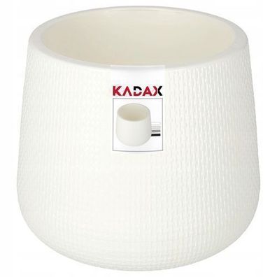 KADAX Blumentopf mit Untersetzer im Set, Pflanzentopf, oval, 23 cm, Weiß