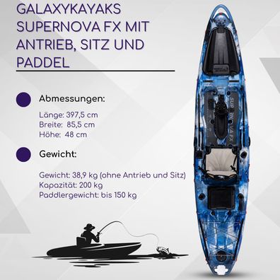 TOP Angebot Galaxy Kayaks Supernova FX mit Antrieb und Sitz