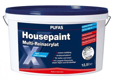 Pufas Housepaint Multi-Reinacrylat 12,5 Liter weiß