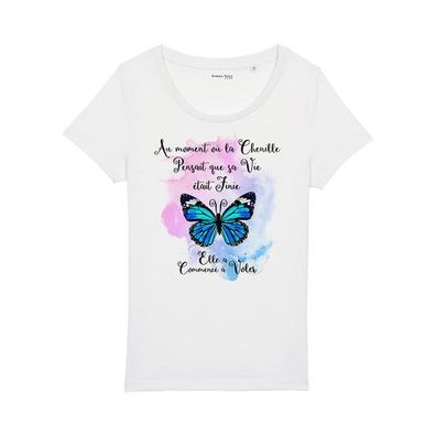 Damen-T-Shirt „Butterfly Transformation“ aus Bio-Baumwolle