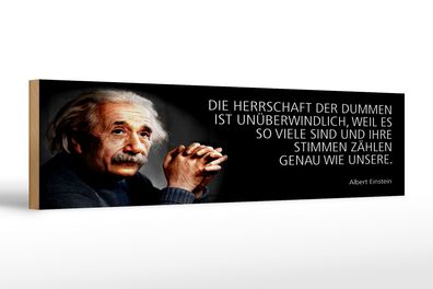 Holzschild Einstein Zitat 46x10 cm Die Herrschaft der Dummen ist unüberwindlich