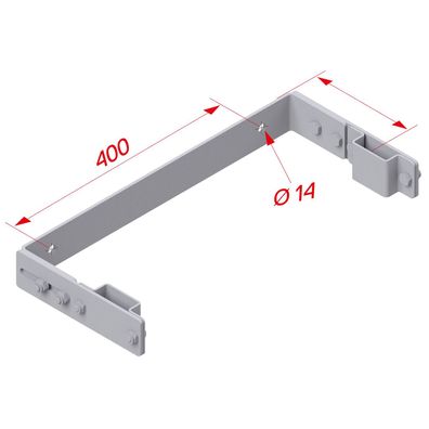 Hymer Wandhalter U-Form Stahl verzinkt verstellbar 290-410 mm