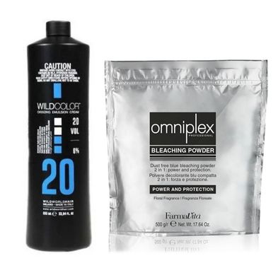 Omniplex Blondierung 500g + Wild Color Oxidant 6% 1 Liter - hochwertiges Set