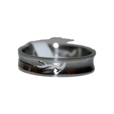 Modeschmuck Ring Farbe silber Größe 18-23 Edelstahl Unisex poliert Naturmotive