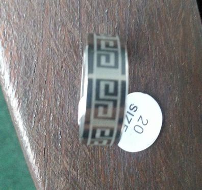 Neu Modeschmuck Ring Edelstahl Farbe Silber Weiß poliert Dicke 8mm Gr 18-22 #159