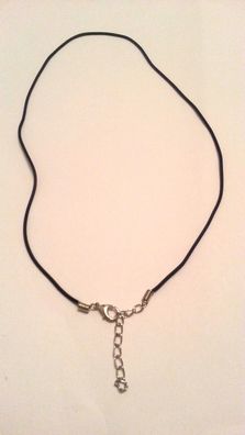 Neu Modeschmuck Unisex Kette Halskette Kautschuk Karabiner 43cm lang 1mm dick