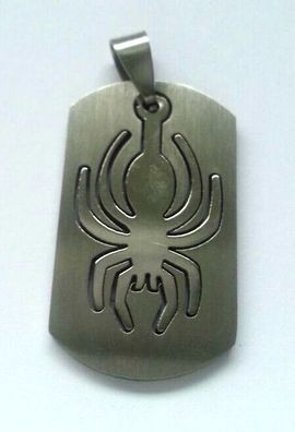 NEU Modeschmuck Kettenanhänger Edelstahl Kette Anhänger Spinne Gr. 35x20mm #024