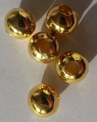 Modeschmuck 10 Metallperle Legierung Perle 10 mm Farbe gold Kettenperlen Kugel