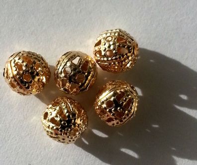 Modeschmuck 100 Metallperle Legierung Perle 6 mm Farbe altgold Kettenperlen A1