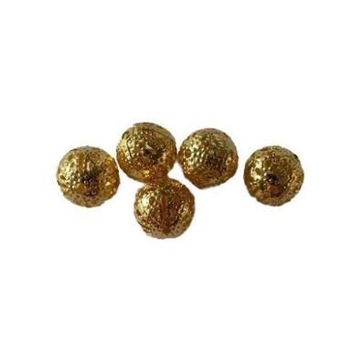 Modeschmuck 20 Metallperle Legierung Perle 10 mm Farbe gold Kettenperle A1 Kugel