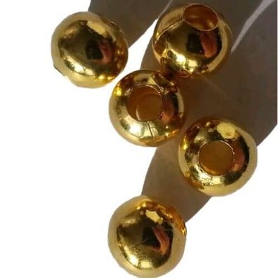 Modeschmuck 10 Metallperle Legierung Perle 12 mm Farbe gold Kettenperlen Kugel