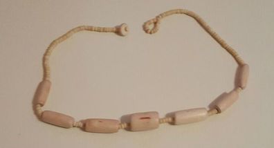 Modeschmuck Damenschmuck Holz Holzkette hell beige 64cm lang Halskette Kette #16