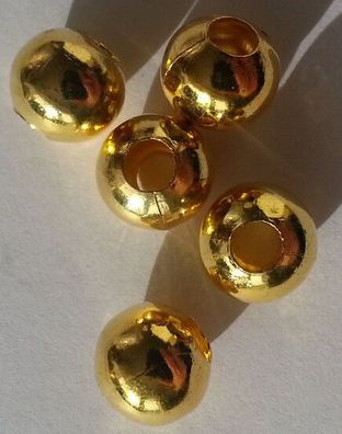 Modeschmuck 20 Metallperle Legierung Perle 8mm Farbe gold Kettenperle Kugel