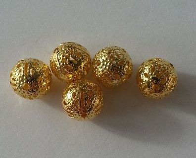 Modeschmuck 20 Metallperle Legierung Perle 8 mm Farbe gold Kettenperlen Kugel