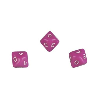 10-seitiger Würfel - Trapezoeder - W10 - 0-9 - pink
